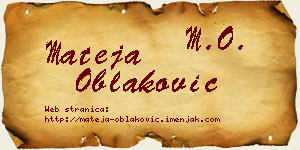 Mateja Oblaković vizit kartica